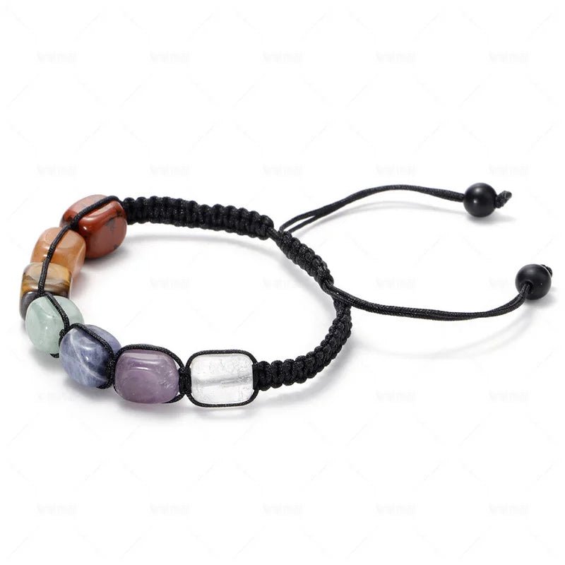 Charm Chakra Natural Stone Beaded Bracelet [SELECTION] - ALOE WINGS STORE