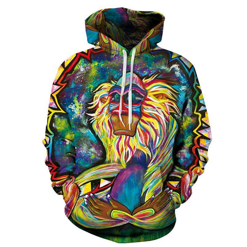 Colourful Yoga Monkey Hoodie‍ - ALOE WINGS STORE