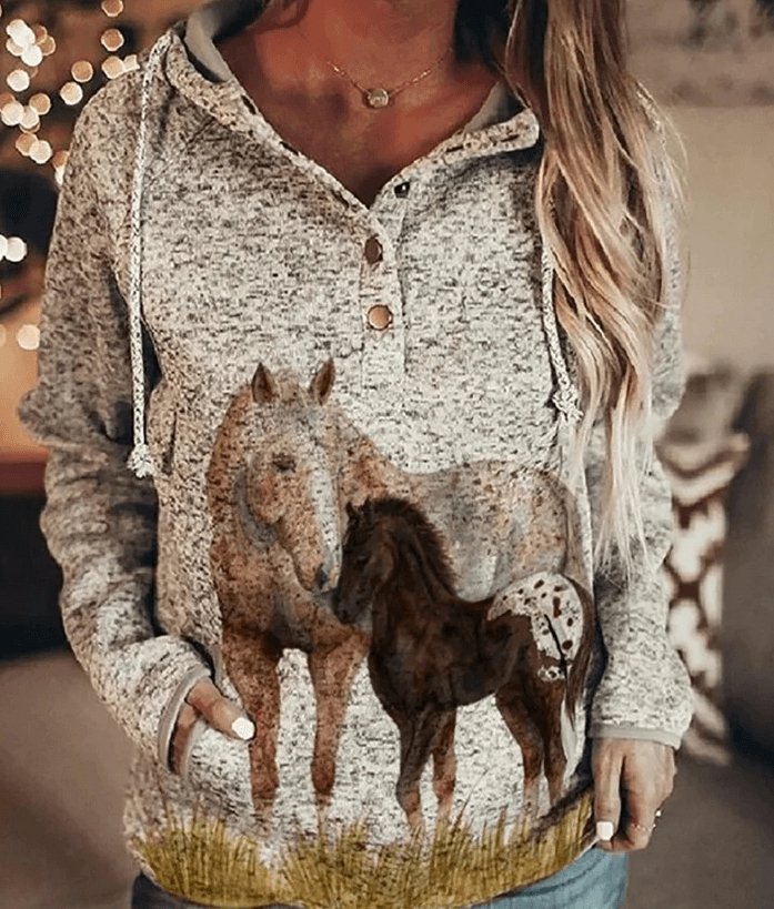 Cosy Grey Wolf Hoodie - ALOE WINGS STORE