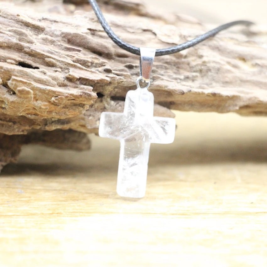 Crystal Quartz Cross Shape Pendant SELECTION - ALOE WINGS STORE