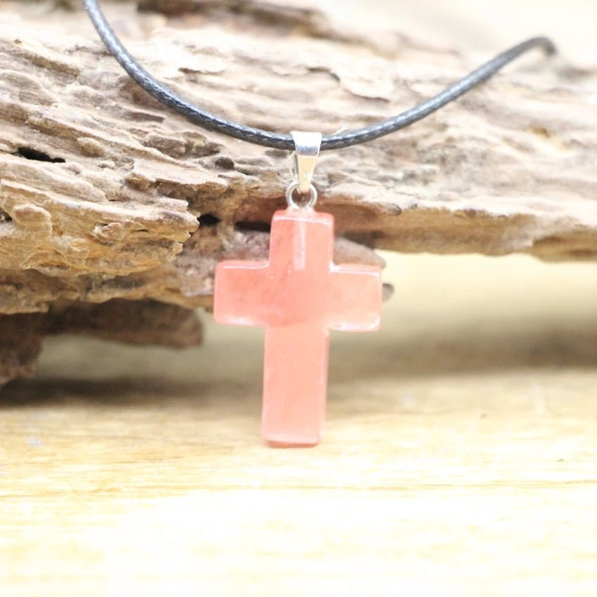 Crystal Quartz Cross Shape Pendant SELECTION - ALOE WINGS STORE