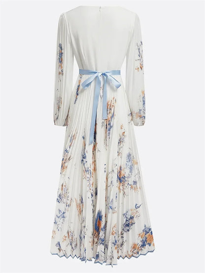 “Soft lightweight polyester fabric of boho maxi dress – breathable, non-stretch, and perfect for warm weather