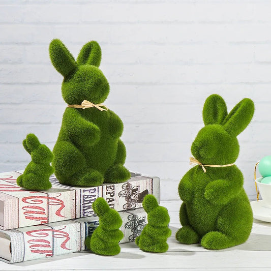 Easter Moss Rabbit Figurine (SELECTION) - ALOE WINGS STORE