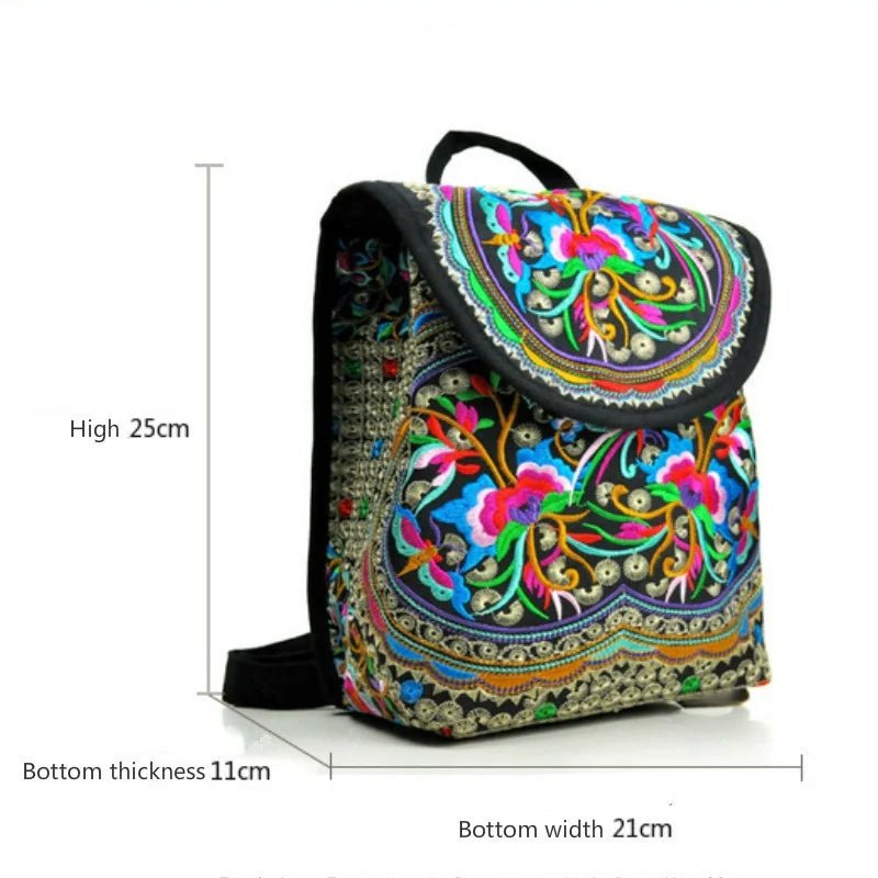 Fashionable  Ethnic Style Embroidered Backpack [SELECTION] - ALOE WINGS STORE