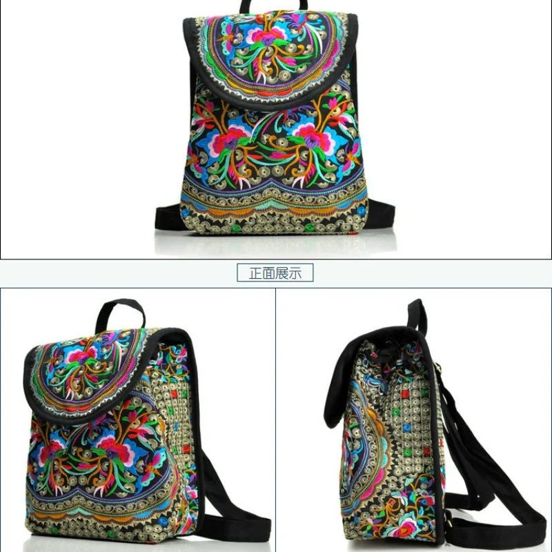 Fashionable  Ethnic Style Embroidered Backpack [SELECTION] - ALOE WINGS STORE