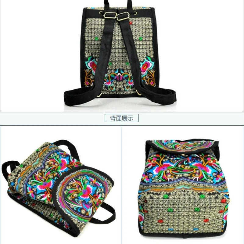 Fashionable  Ethnic Style Embroidered Backpack [SELECTION] - ALOE WINGS STORE