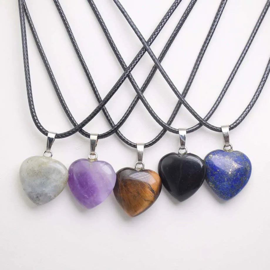 Heart Shape Gemstones Crystal Pendant SELECTION - ALOE WINGS STORE