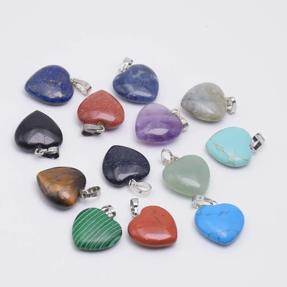 Heart Shape Gemstones Crystal Pendant SELECTION - ALOE WINGS STORE