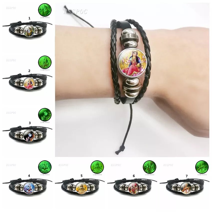 Hindu Gods And Goddesses 'Glow-In-The-Dark' Amulet Bracelets SELECTION - ALOE WINGS STORE