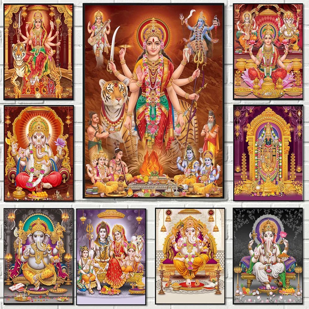 Hindu Gods And Goddesses Wall Hanging SELECTION - ALOE WINGS STORE