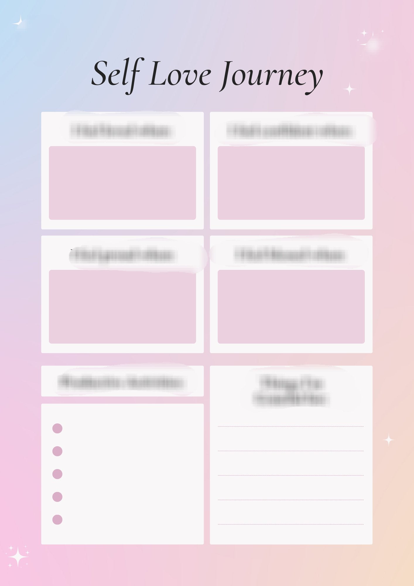 [INSTANT DOWNLOAD]Self-Love Daily Planner Activity Sheets by Aloe Veena - ALOE WINGS STORE