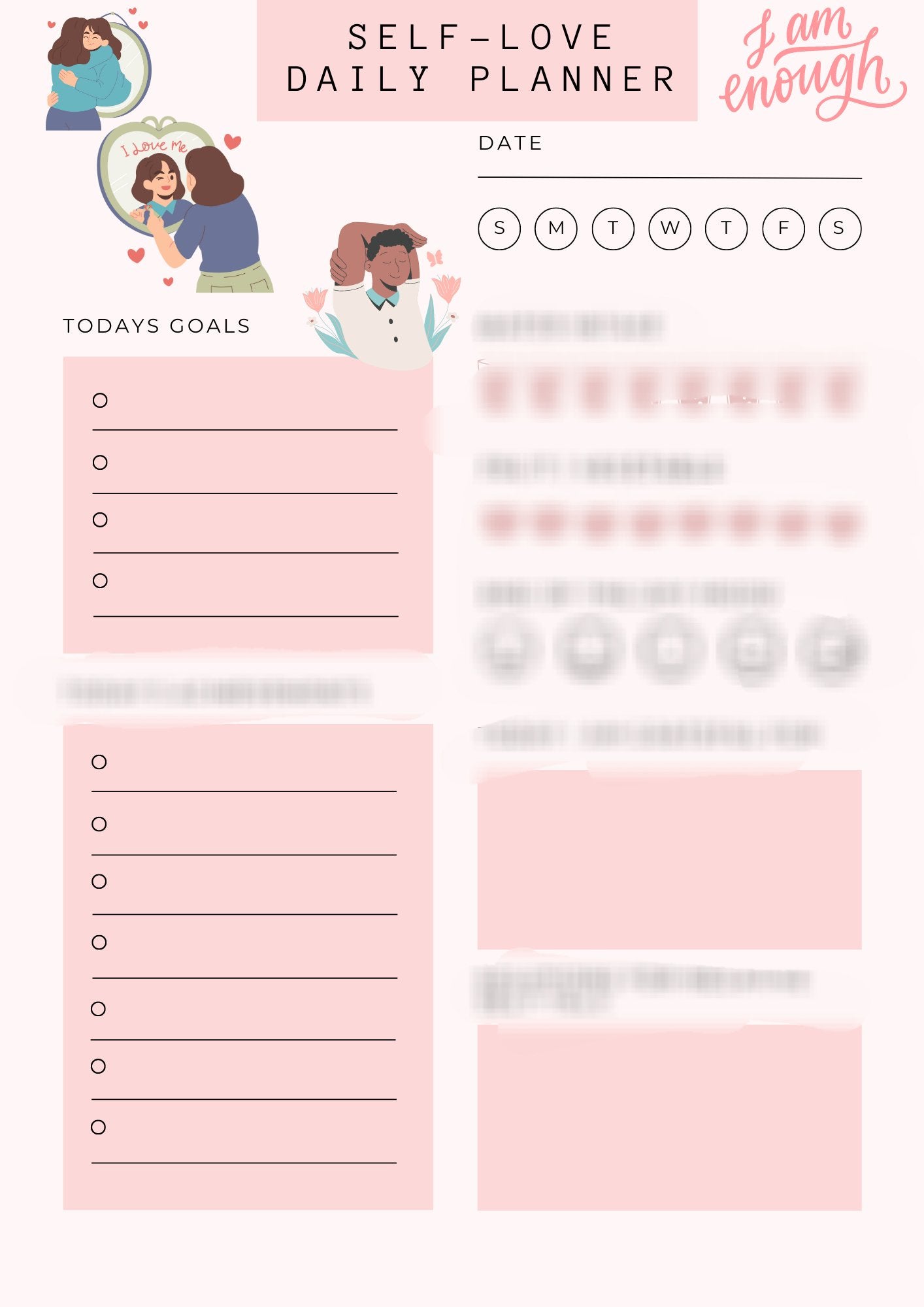 [INSTANT DOWNLOAD]Self-Love Daily Planner Activity Sheets by Aloe Veena - ALOE WINGS STORE