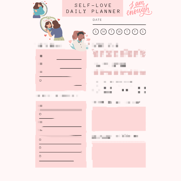 [INSTANT DOWNLOAD]Self-Love Daily Planner Activity Sheets by Aloe Veena - ALOE WINGS STORE