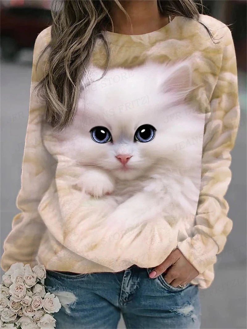 Ladies Cute Cat Sweatshirt [SELECTION] - ALOE WINGS STORE