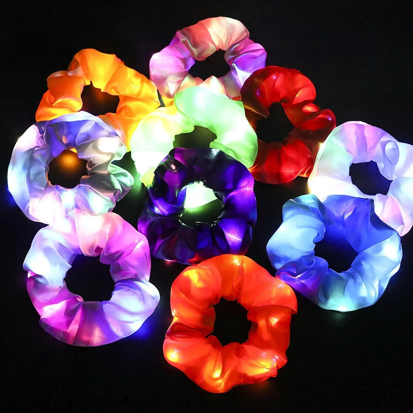 LED Luminous Glow In The Dark Elastic Hair Band SELECTION - ALOE WINGS STORE