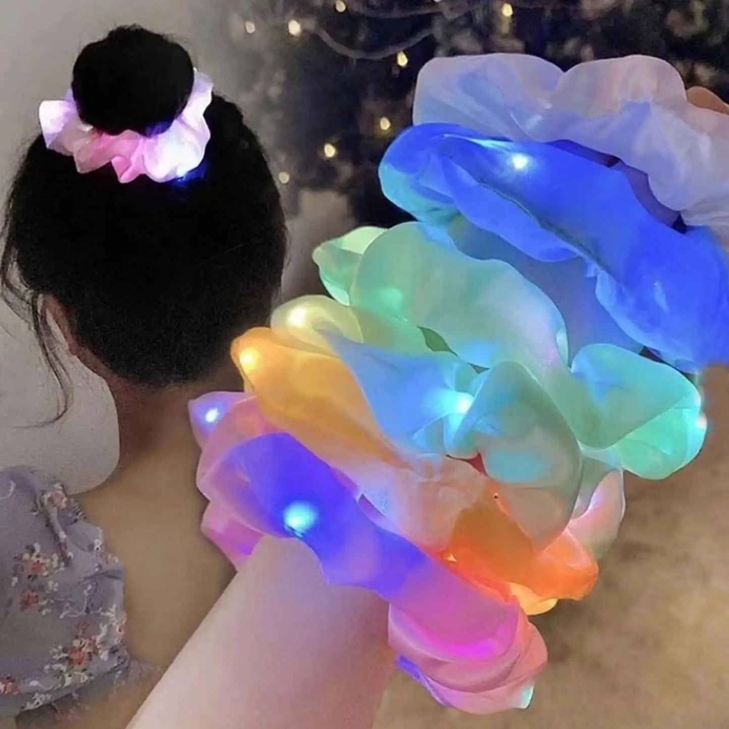 LED Luminous Glow In The Dark Elastic Hair Band SELECTION - ALOE WINGS STORE