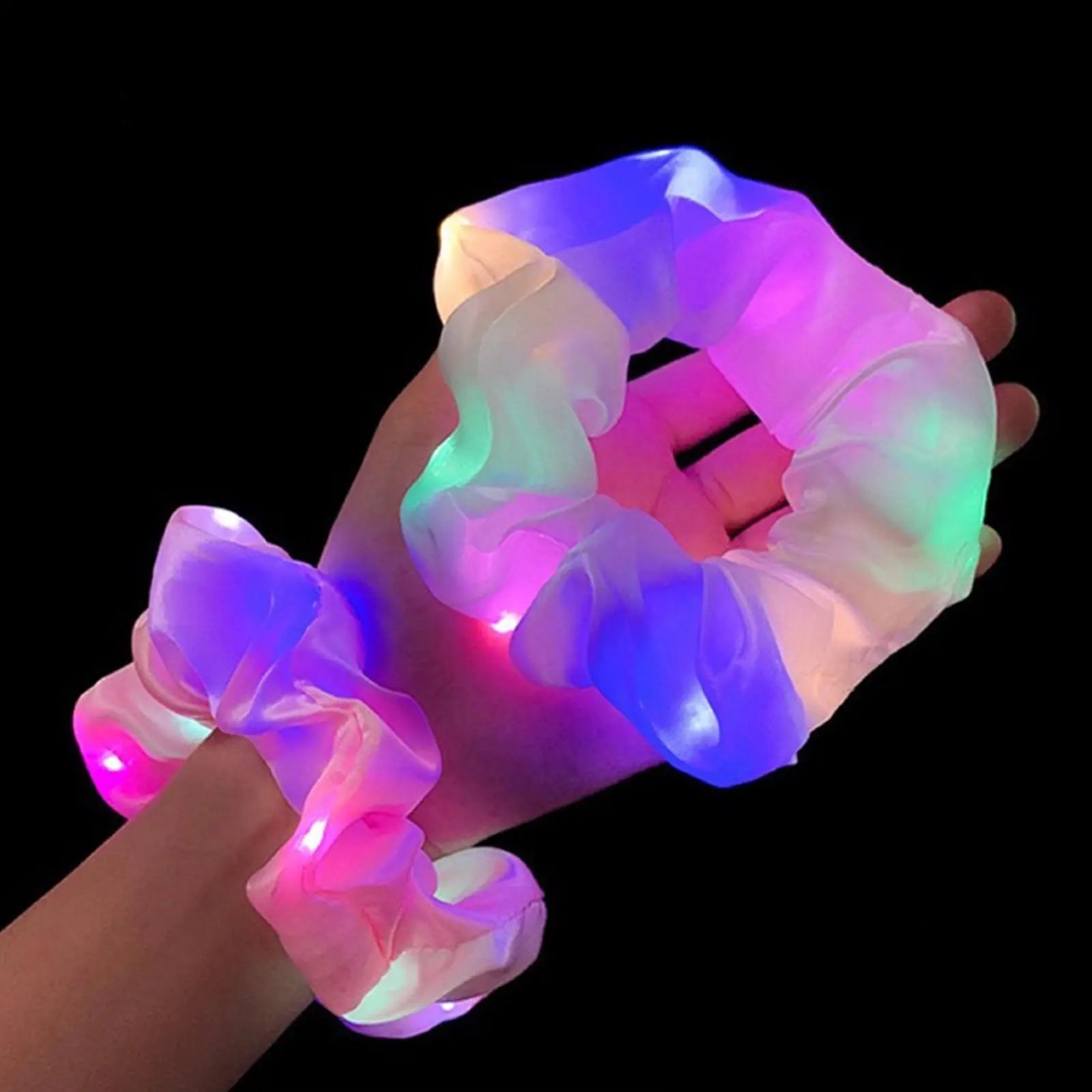 LED Luminous Glow In The Dark Elastic Hair Band SELECTION - ALOE WINGS STORE