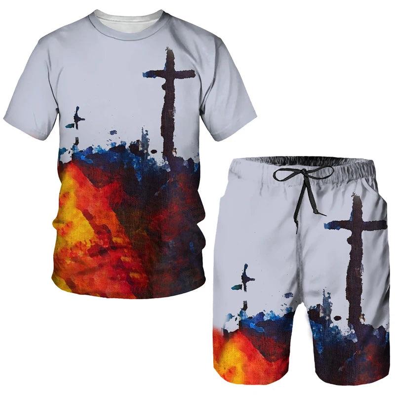 Lord Jesus Christ Lion Heart Style Shorts and T-Shirt Selection - ALOE WINGS STORE