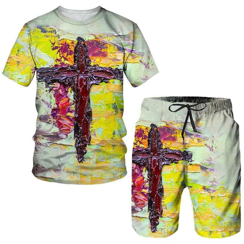 Lord Jesus Christ Lion Heart Style Shorts and T-Shirt Selection - ALOE WINGS STORE