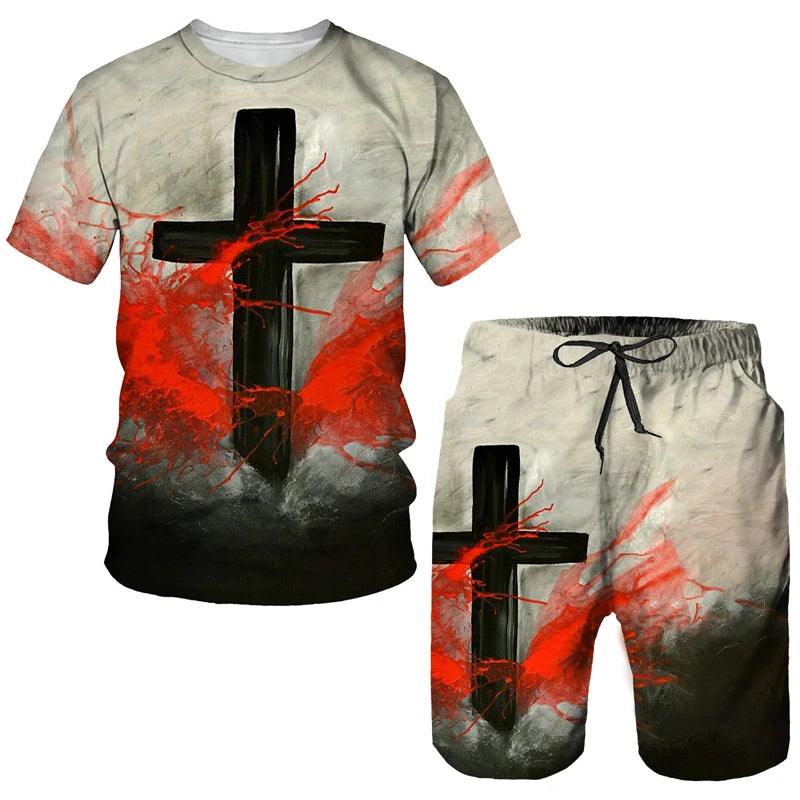 Lord Jesus Christ Lion Heart Style Shorts and T-Shirt Selection - ALOE WINGS STORE