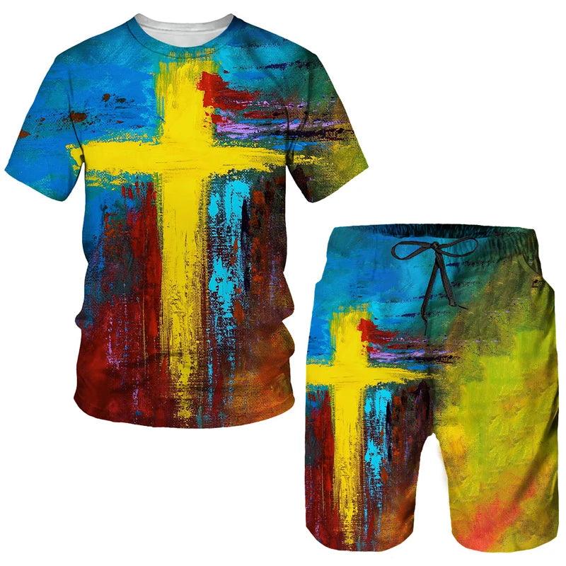 Lord Jesus Christ Lion Style Shorts and T-Shirt Selection - ALOE WINGS STORE