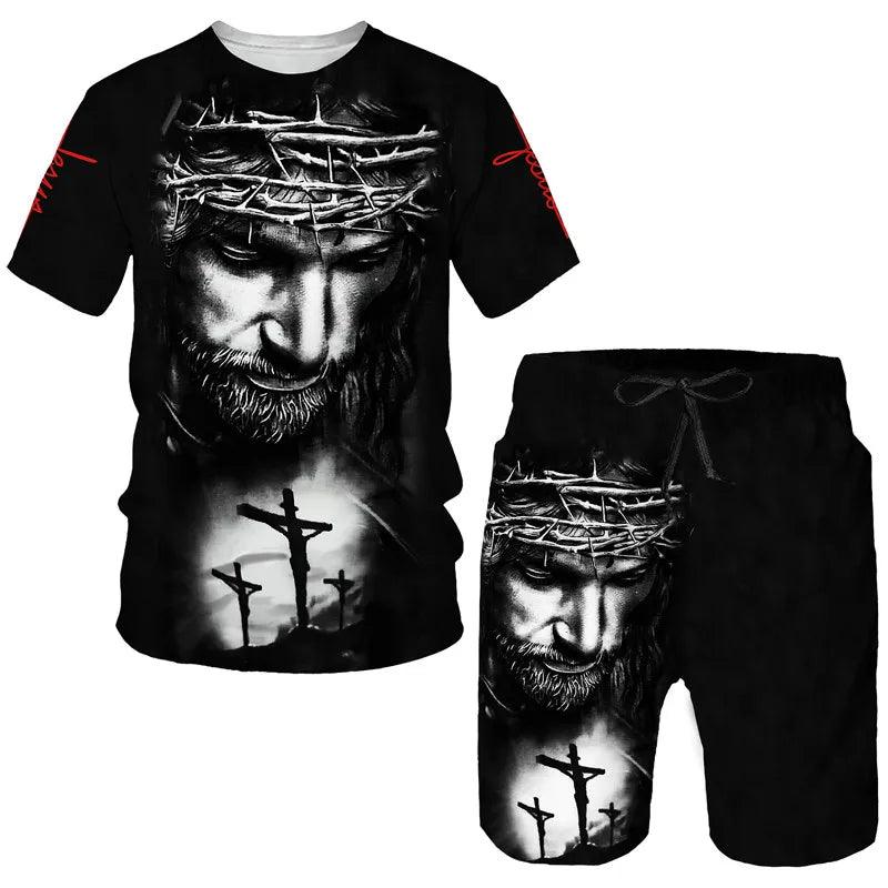 Lord Jesus Christ Lion Style Shorts and T-Shirt Selection - ALOE WINGS STORE