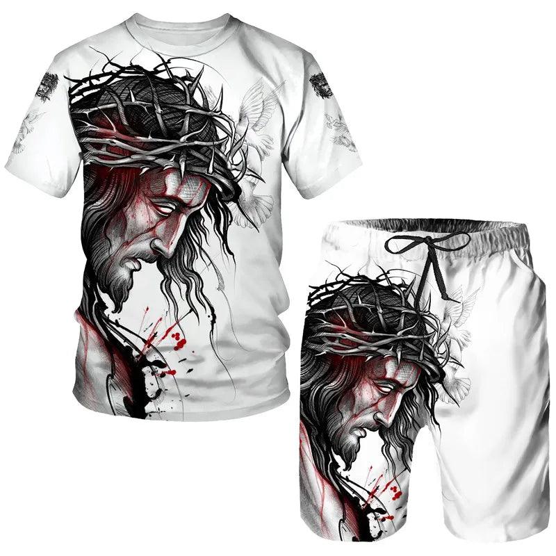 Lord Jesus Christ Lion Style Shorts and T-Shirt Selection - ALOE WINGS STORE