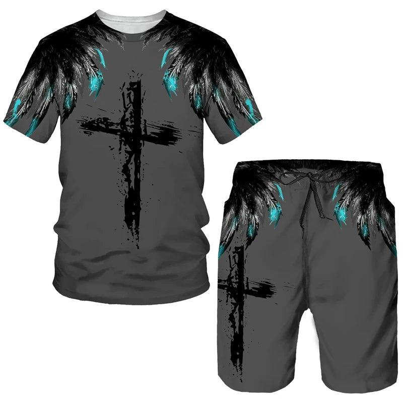 Lord Jesus Christ Lion Style Shorts and T-Shirt Selection - ALOE WINGS STORE