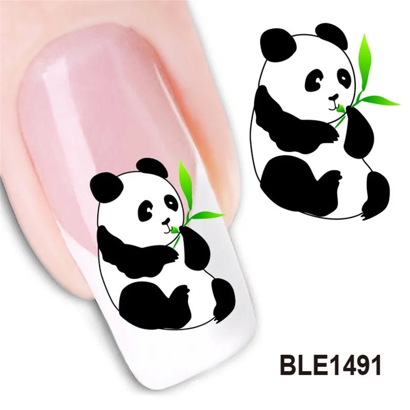 Love Bear Cartoon Waterproof Water Transfer Nails Art Sticker Selection - ALOE WINGS STORE