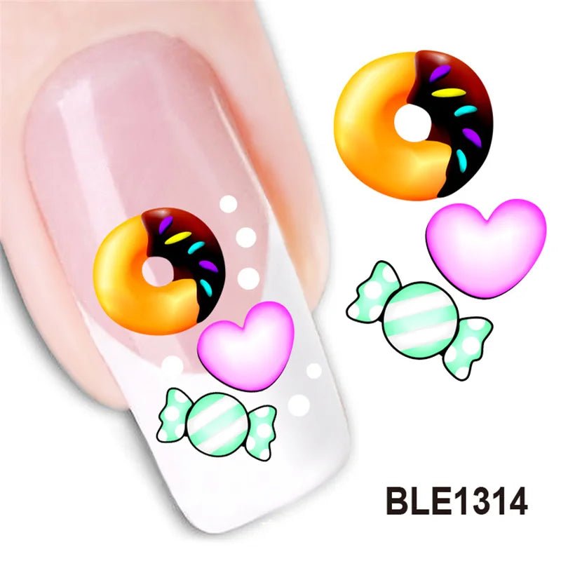 Love Bear Cartoon Waterproof Water Transfer Nails Art Sticker Selection - ALOE WINGS STORE