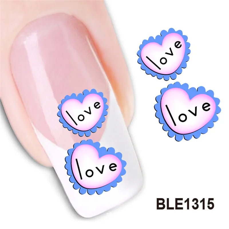 Love Bear Cartoon Waterproof Water Transfer Nails Art Sticker Selection - ALOE WINGS STORE