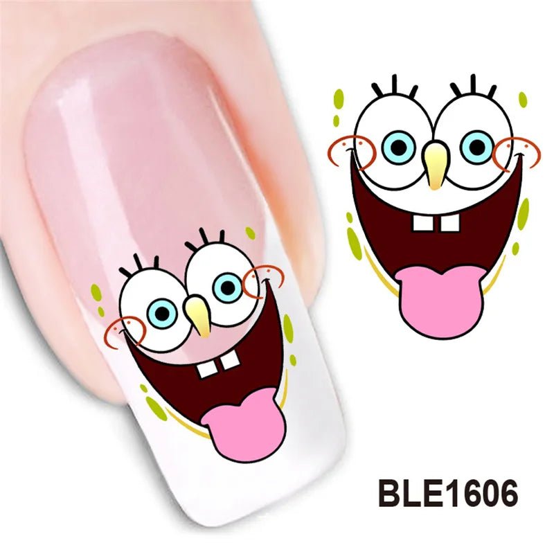 Love Bear Cartoon Waterproof Water Transfer Nails Art Sticker Selection - ALOE WINGS STORE