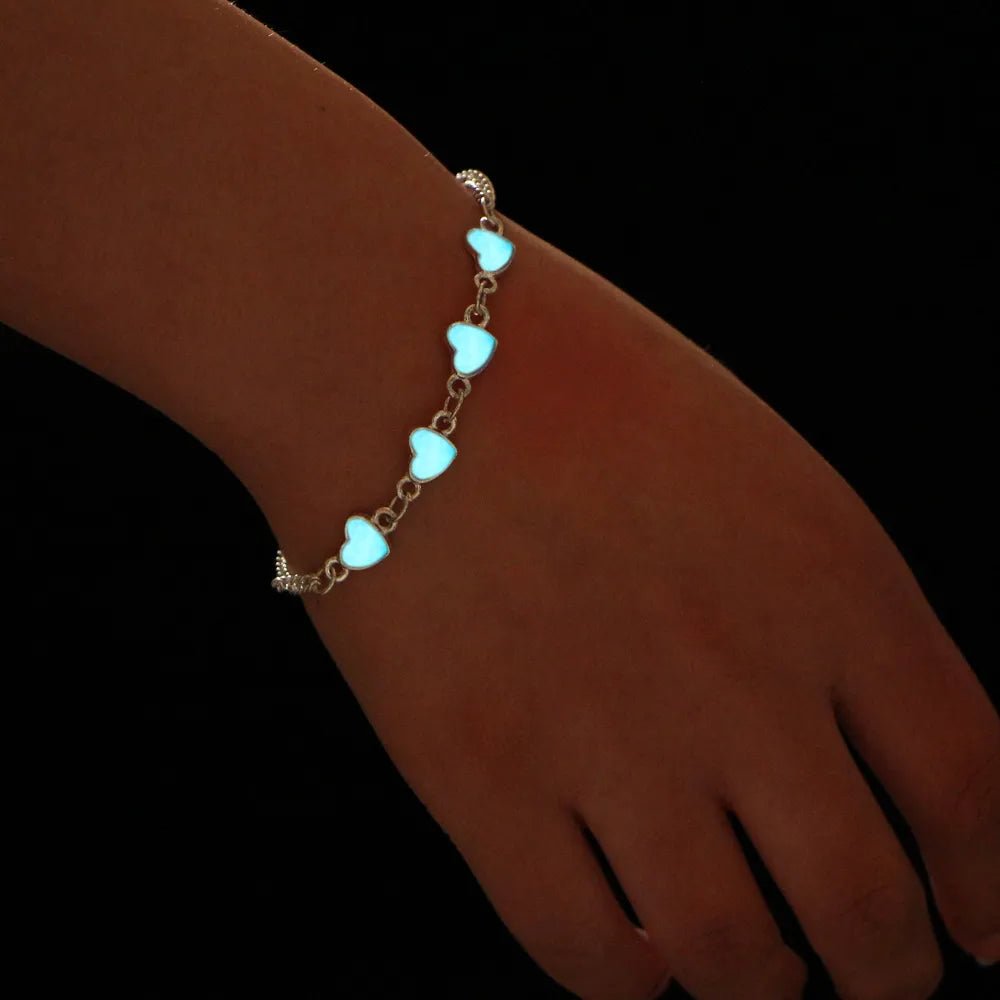 Luminous 'Glow In The Dark' Heart Fashion Love Loose Bracelet-ALOE WINGS STORE