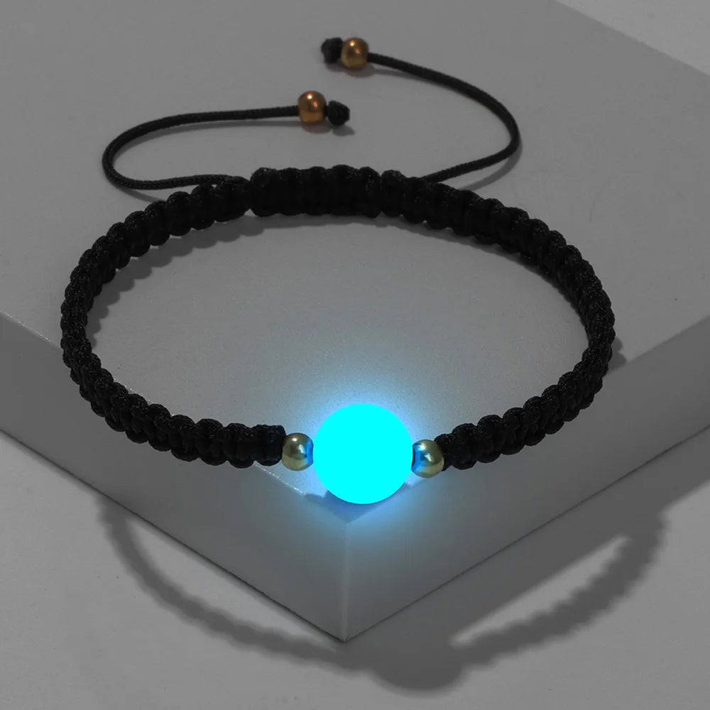 Luminous "Glow In The Dark' Stone Braided Bracelet - ALOE WINGS STORE