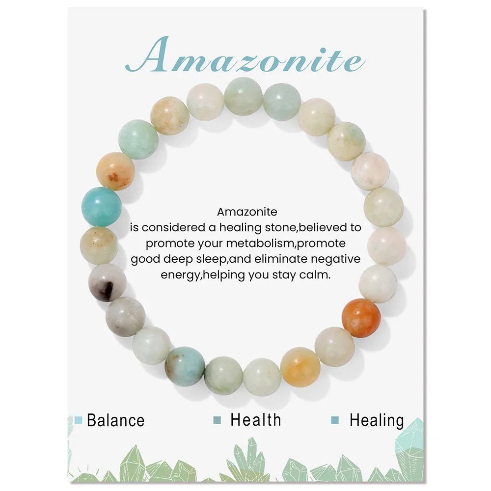 Natural Stone Quartz Beads Bracelet With An Information Card SELECTION - ALOE WINGS STORE