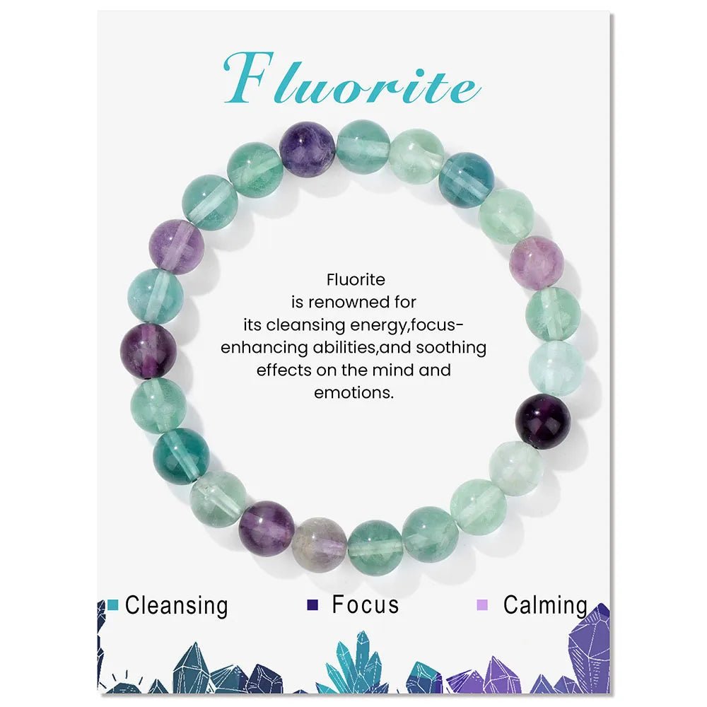 Natural Stone Quartz Beads Bracelet With An Information Card SELECTION - ALOE WINGS STORE