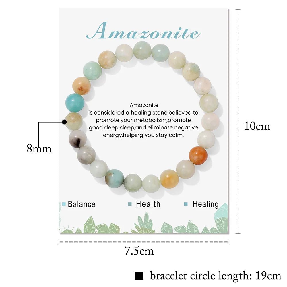 Natural Stone Quartz Beads Bracelet With An Information Card SELECTION - ALOE WINGS STORE