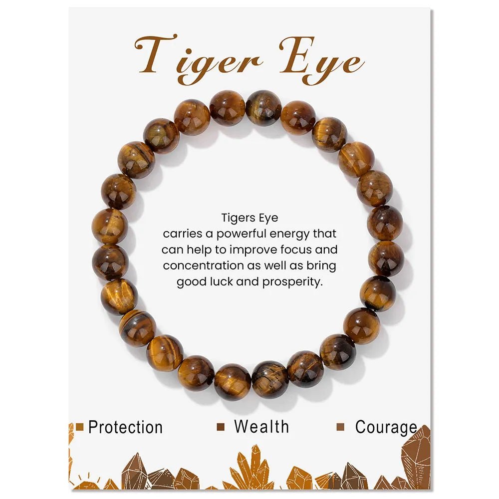 Natural Stone Quartz Beads Bracelet With An Information Card SELECTION - ALOE WINGS STORE