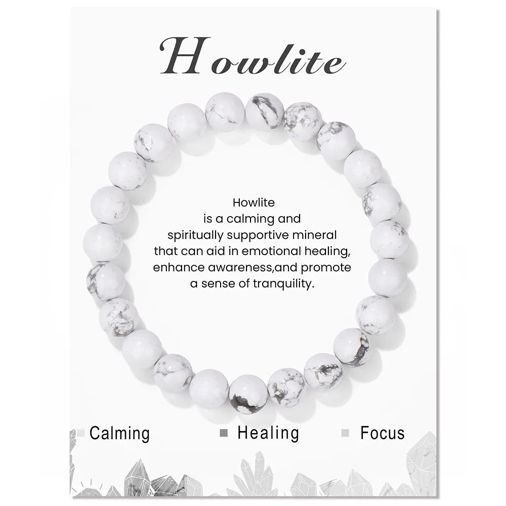 Natural Stone Quartz Beads Bracelet With An Information Card SELECTION - ALOE WINGS STORE