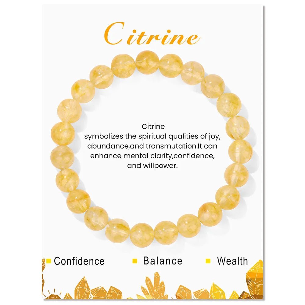 Natural Stone Quartz Beads Bracelet With An Information Card SELECTION - ALOE WINGS STORE