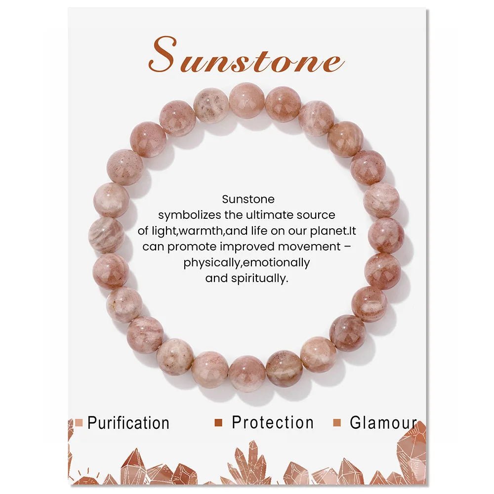 Natural Stone Quartz Beads Bracelet With An Information Card SELECTION - ALOE WINGS STORE