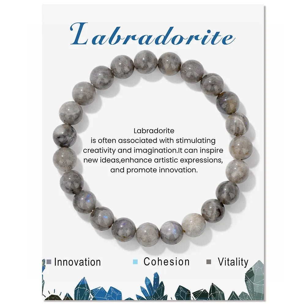 Natural Stone Quartz Beads Bracelet With An Information Card SELECTION - ALOE WINGS STORE