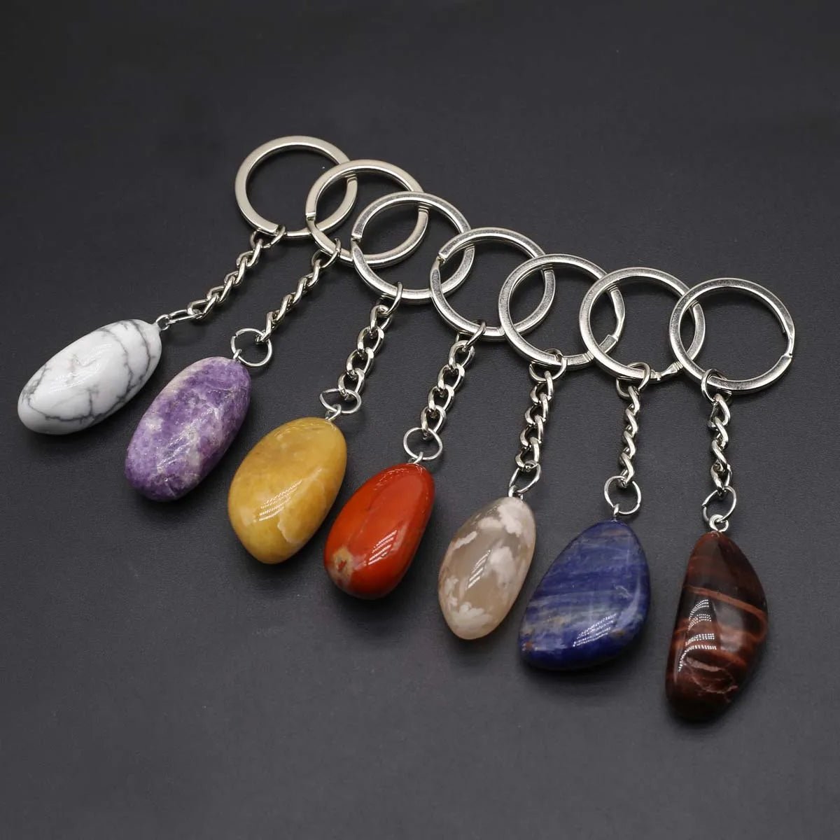 Natural Stones Keychains SELECTION - ALOE WINGS STORE