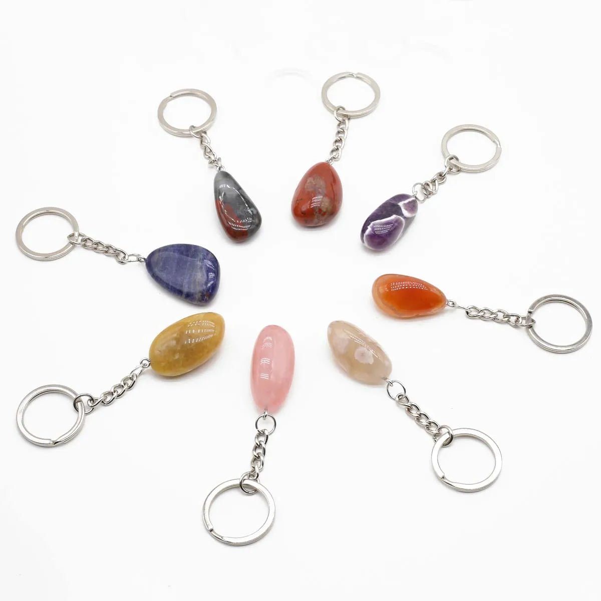 Natural Stones Keychains SELECTION - ALOE WINGS STORE