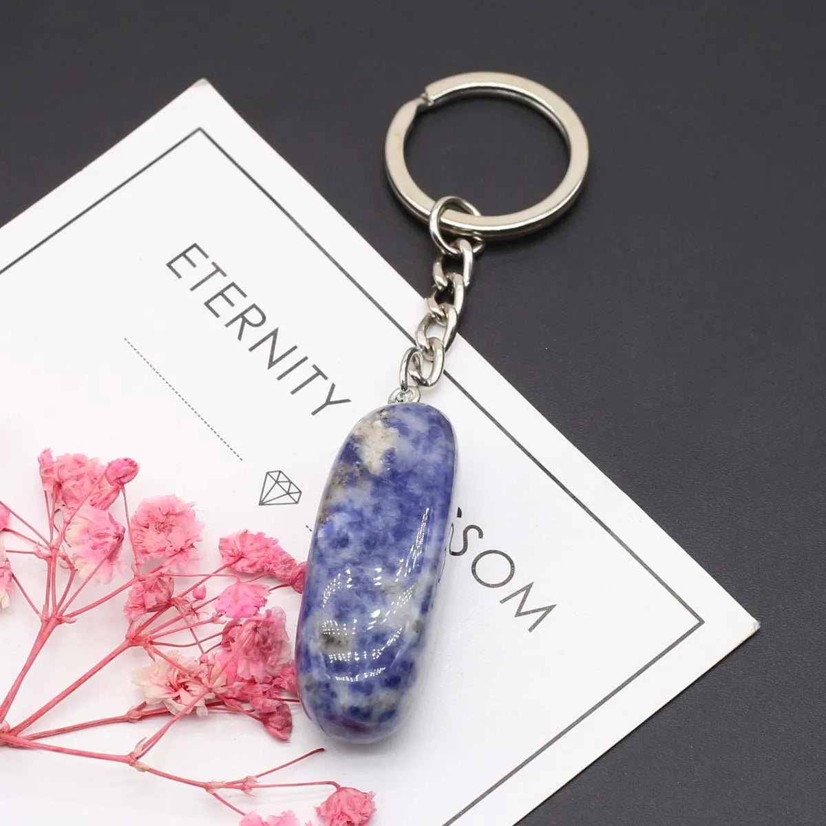 Natural Stones Keychains SELECTION - ALOE WINGS STORE