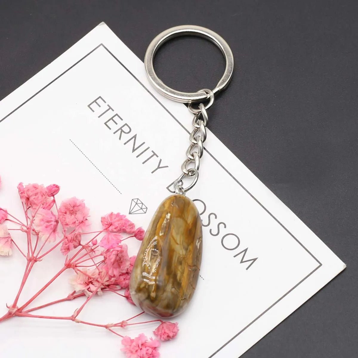 Natural Stones Keychains SELECTION-ALOE WINGS STORE