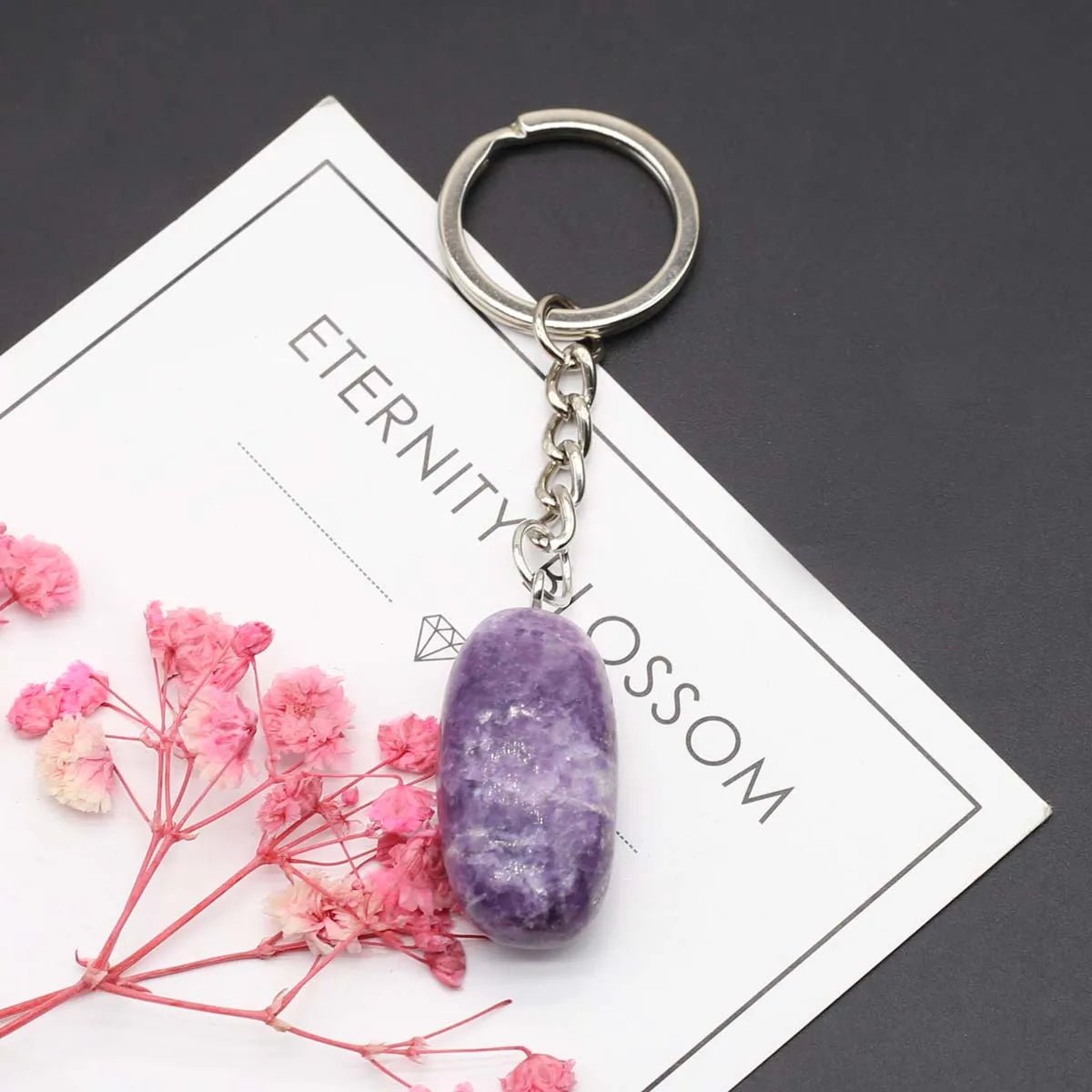 Natural Stones Keychains SELECTION - ALOE WINGS STORE