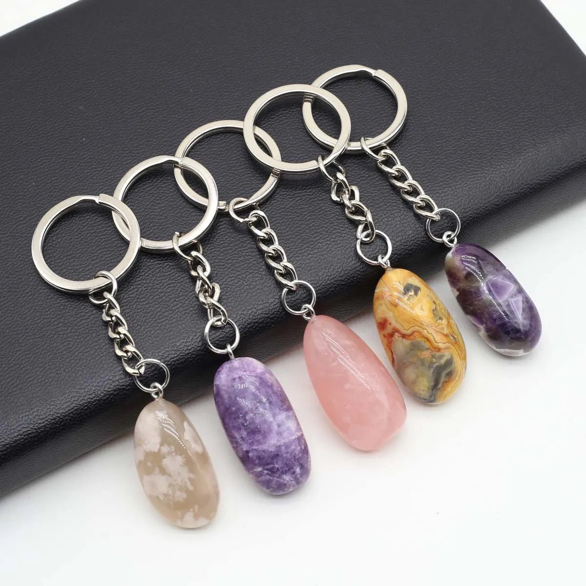 Natural Stones Keychains SELECTION - ALOE WINGS STORE