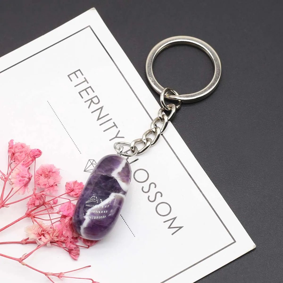 Natural Stones Keychains SELECTION - ALOE WINGS STORE