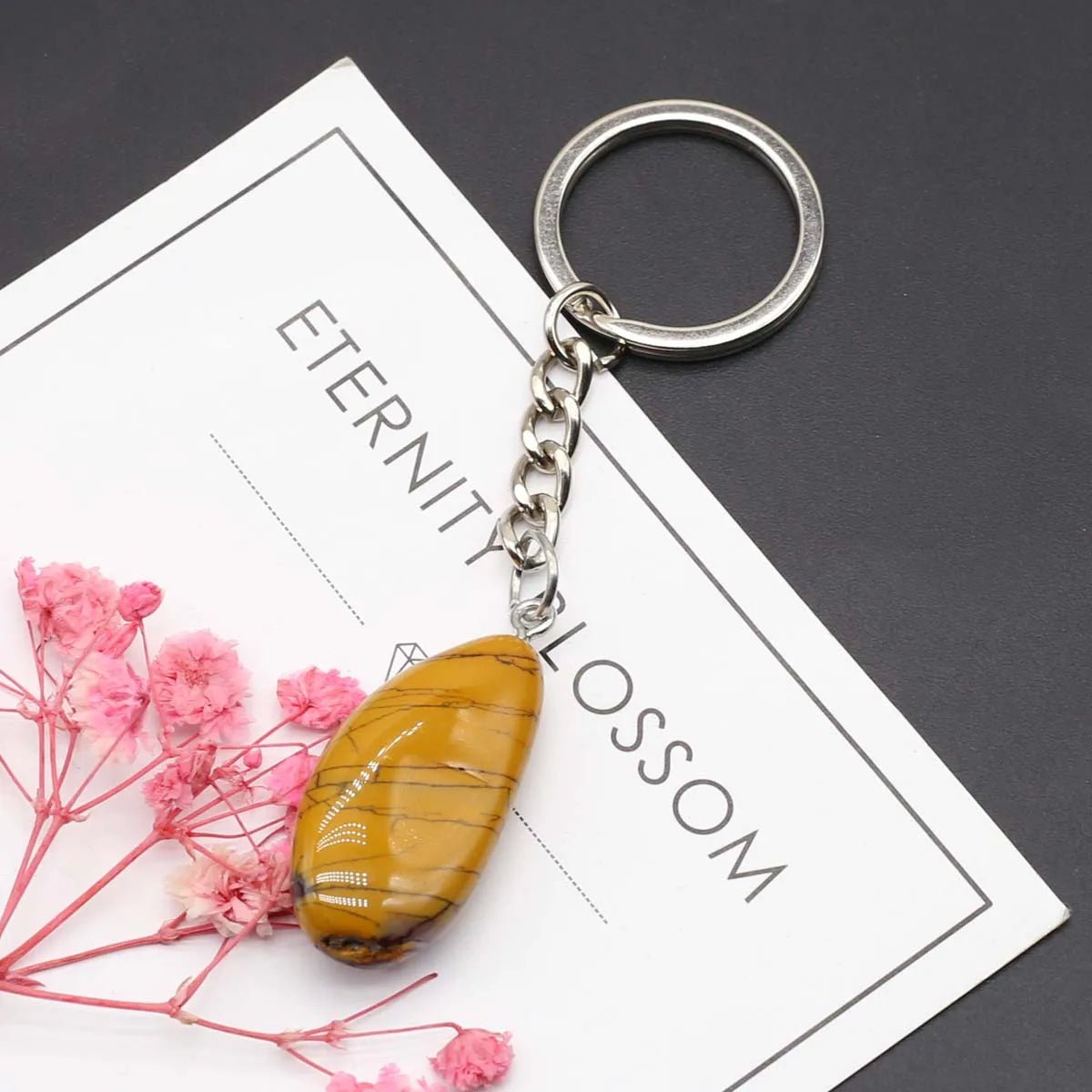 Natural Stones Keychains SELECTION - ALOE WINGS STORE